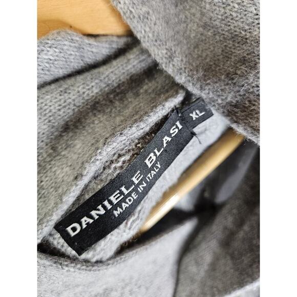 DANIELE BLASI Mens Gray Wool Blend Shawl Collar Italy Made Sweater XL Grandpa - Picture 4 of 5